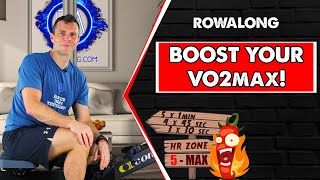 Fast Intervals VO2max Rowing Workout  Zone 5 HR Get Fit Row 18 [upl. by Enajiram369]