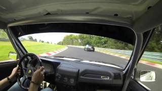 205 GTI vs Megane RS and Yamaha R1 battle Nordschleife 830 BTG [upl. by Tombaugh574]