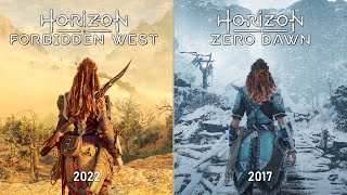 Horizon Forbidden West vs Horizon Zero Dawn  Graphics Physics and Details Comparison [upl. by Leverick865]