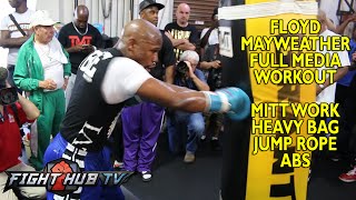 Mayweather vs Maidana 2 Floyd Mayweather full workout Mitts speed bad heavy bag [upl. by Gewirtz]