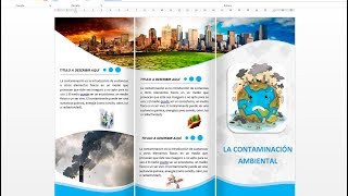 Como hacer un triptico brochure o folleto en word 2013 2016 [upl. by Leiahtan]