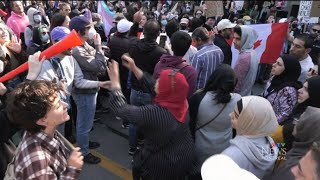 Clash of ideologies at LGBTQ protests in downtown Montreal [upl. by Lynea]