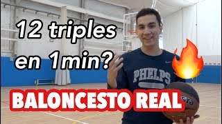 CUANTOS TRIPLES PUEDO METER EN UN MINUTO RETOS BALONCESTO REAL Concurso de triples [upl. by Kirk720]