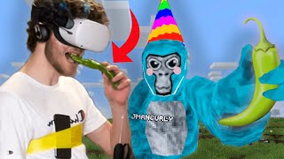 If I Get Tagged I Eat a Spicy Pepper in Gorilla Tag VR Oculus Quest 2 [upl. by Nuahsor]