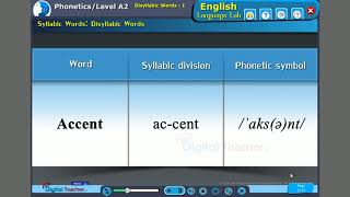 Disyllabic Words  English Language Lab [upl. by Maridel]