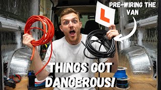 THINGS GOT DANGEROUS  PreWiring and Battening the Van  No Experience Van Build [upl. by Fremont595]