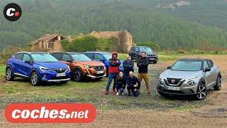 Comparativa SUV B Renault Captur Peugeot 2008 Nissan Juke Skoda Kamiq Jeep Renegade  Prueba [upl. by Mehs49]