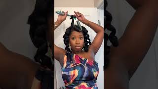 Loving this flexirod set on blown out natural hair naturalhair flexirods blackgirlhairstyles [upl. by Irrol]