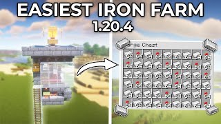 Minecraft 1204 Easy Iron Farm Tutorial  300 Per Hour [upl. by Anastase171]