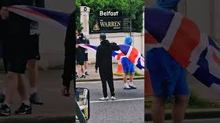 Protests in Belfast Belfast uk situation video shorts [upl. by Arikaahs343]