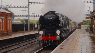 SR 35028 Clan Line races along the GWML amp storms up Sapperton  The Cotswold Venturer  24824 [upl. by Akli]