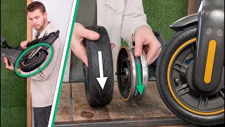 Ninebot Max G30 Tutorial  How to change the tubeless tyre on the front wheel  Segway KickScooter [upl. by Minnnie613]