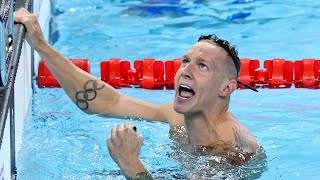 Caeleb Dressel Helps USA Beat Australia in Mens 4x100 Relay Race at Paris Olympics July 27 2024 [upl. by Valdes]