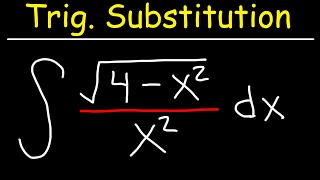 Trigonometric Substitution [upl. by Olemrac]