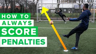 HOW TO ALWAYS SCORE PENALTIES  Penalty kick tutorial [upl. by Eisnyl]