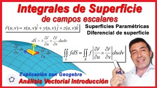 Vectorial Clase 26 Integral de Superficie de Campos Escalares [upl. by Nnep]