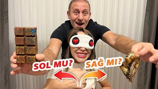 HİLELİ SAĞ MI SOL MU CHALLENGE  YEMEK YARIŞMASI [upl. by Isdnyl]