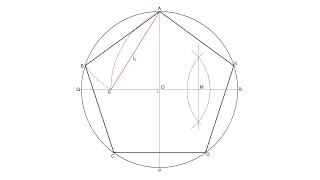 Pentágono regular inscrito en una circunferencia [upl. by Fadil]