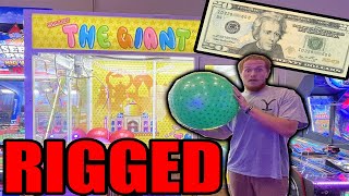 How Much can we WIN with 20 at a RIGGED ARCADE [upl. by Nogem778]