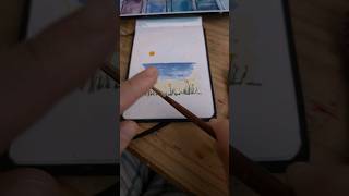 Painting the beachscape with watercolor paintinglandscapes [upl. by Deach]