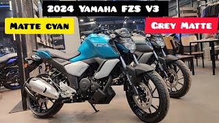 2024 Yamaha Fzs V3 2 New Colors In Matte  Features Difference On Road PriceWhich One Is better [upl. by Elwina784]