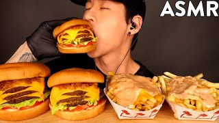 ASMR TRIPLE CHEESEBURGERS amp ANIMAL STYLE FRIES MUKBANG No Talking EATING SOUNDS  Zach Choi ASMR [upl. by Acimot]