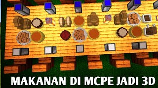 Dengan addon ini makanan di mcpe jadi 3Dplaceable food addon mcpe [upl. by Ellga970]