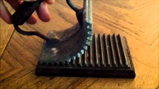 Playing with a 19th century cast iron fabric fluter [upl. by Lezned]