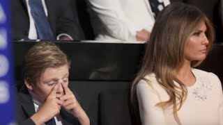 Barron Trump Yawns His Way Through Fathers Speech [upl. by Weinstock]