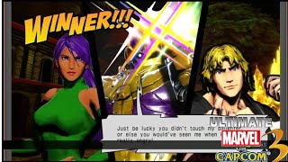 Ultimate Marvel Vs Capcom 3  Arcade Mode As PsylockeKenThanos MOD [upl. by Batholomew]