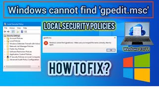 Windows 11 cannot find Gpeditmsc Try these fixes [upl. by Thor]