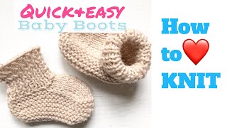 Quick and easy BABY BOOTS How to knit  TeoMakes [upl. by Mabel]