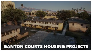 Ganton Courts Housing Projects  FiveM Custom Hood Map [upl. by Aehtna]