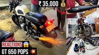 GT 650 with REDROOSTER full system 💥😱 MODIFIED POPS 🔥 LOUDEST BIKE ❌ part  2  unknownrider [upl. by Frymire580]