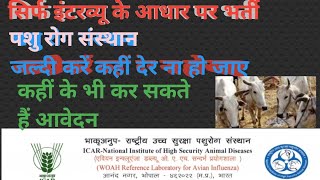 पशु रोग संस्थान मेंभार्ती इंटरव्यू के आधार पर आवेदन करने का तरीका मध्य प्रदेश में भर्ती भोपाल [upl. by Bernette941]