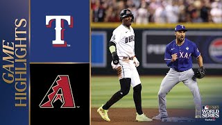 Rangers vs Dbacks World Series Game 3 Highlights 103023  MLB Highlights [upl. by Ytirev]