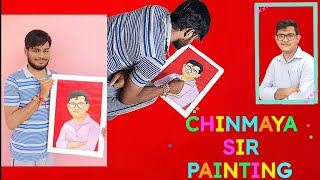 painting ChinmayaPanda I made Chinmaya Sir painting 🙏✨ [upl. by Tiler]