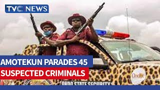 WATCH Reactions As Amotekun Parades 45 Suspects In Ondo State [upl. by Names]