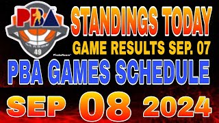 PBA Standings today as of September 7 2024  PBA Game results  Pba schedule September 8 2024 [upl. by Forlini]