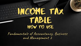 FABM2 How to use the income tax table [upl. by Babby]