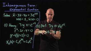 Inhomogeneous term exponential function  Lecture 20  Differential Equations for Engineers [upl. by Abigale780]