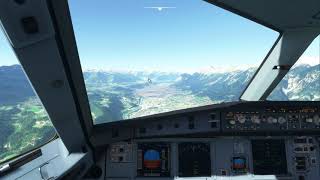 MSFS Full Approach LOCDME circle to land 08 at Innsbruck [upl. by Dasteel]