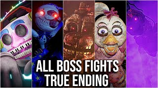 FNAF Security Breach  All Boss Fights  True Ending [upl. by Stoughton373]