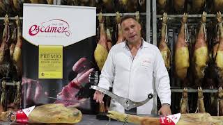 ¿Cómo colocar el jamón en el jamonero  Embutidos Escámez [upl. by Giorgia]