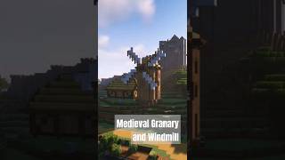 Medieval Granary and Windmill minecraft timelapse minecraftbuilding survival medieval [upl. by Naimaj]