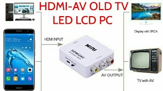 HDMI AV How To Connect Smartphone To OLD TV LED TV HDTV [upl. by Spratt]