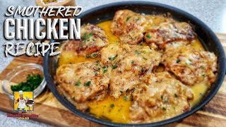 Smothered Chicken and Gravy Recipe  Comfort Food [upl. by Omixam]