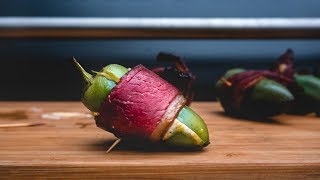 Smoked Jalapeño Poppers Recipe with a Twist Duck Bacon  DUCKCHAR [upl. by Notniw503]