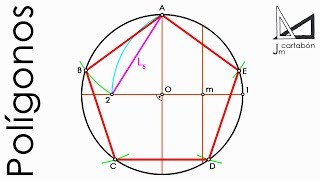 Pentágono inscrito en una circunferencia paso a paso [upl. by Airogerg]