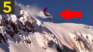 Top 5 Amazing Snowmobile Jumps and Stunts [upl. by Lamiv]